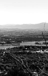 Capital Canberra • Black & White Chifley & Curtain Statue Photography Print