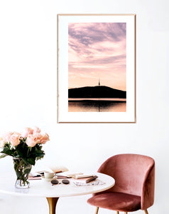 Black Mountain Pink Sunset Blush • Canberra Photography Print