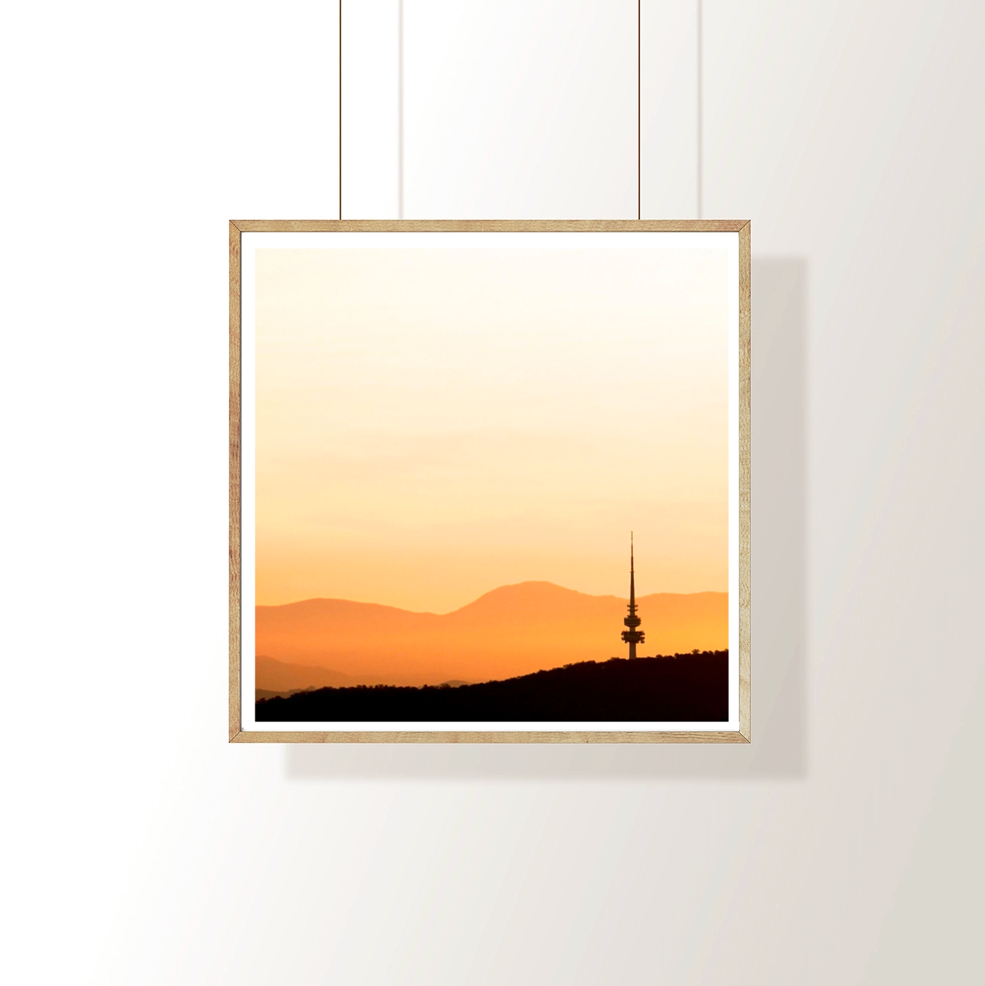 Canberra Telstra Tower Black Mountain Golden Hour • Square Photography Print