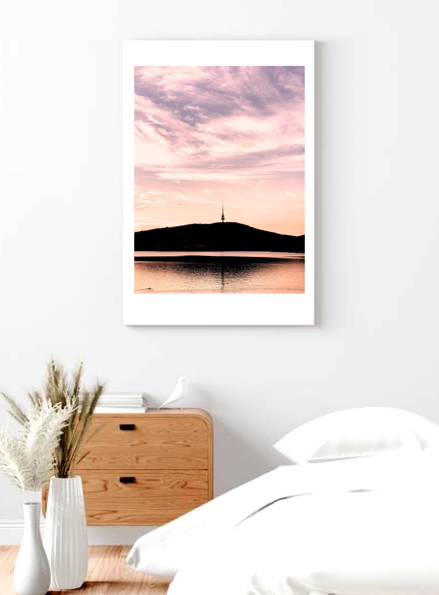 Black Mountain Pink Sunset Blush • Canberra Photography Print