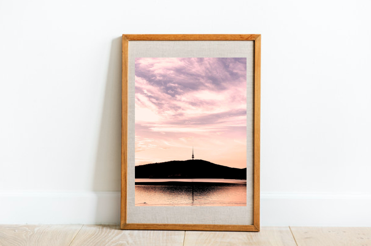 Black Mountain Pink Sunset Blush • Canberra Photography Print