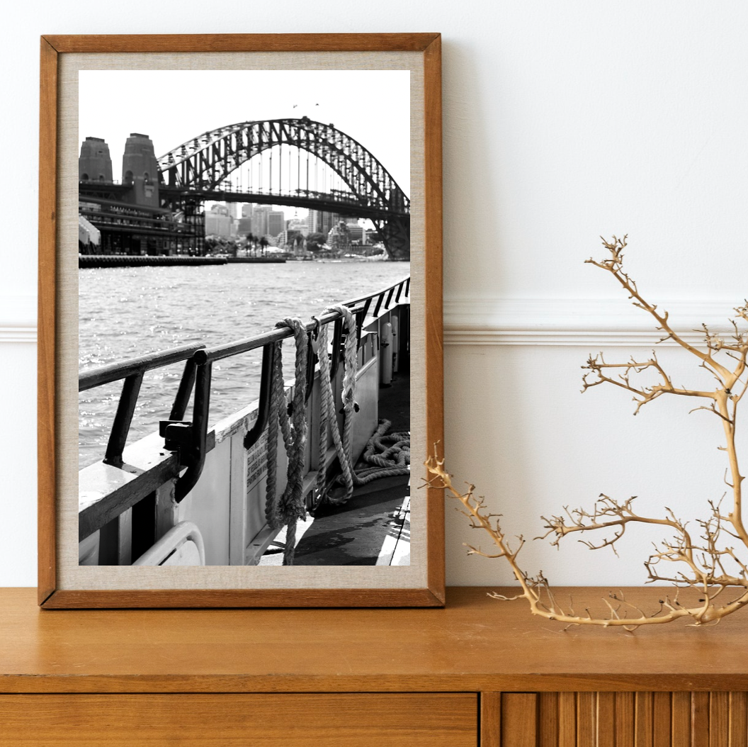 From Sydney With Love • Sydney Harbour Bridge Black & White Print