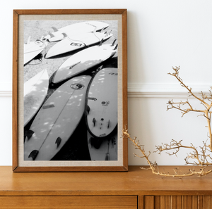 Surfboard at Bronte Beach • 35mm Black & White Film Photography Print