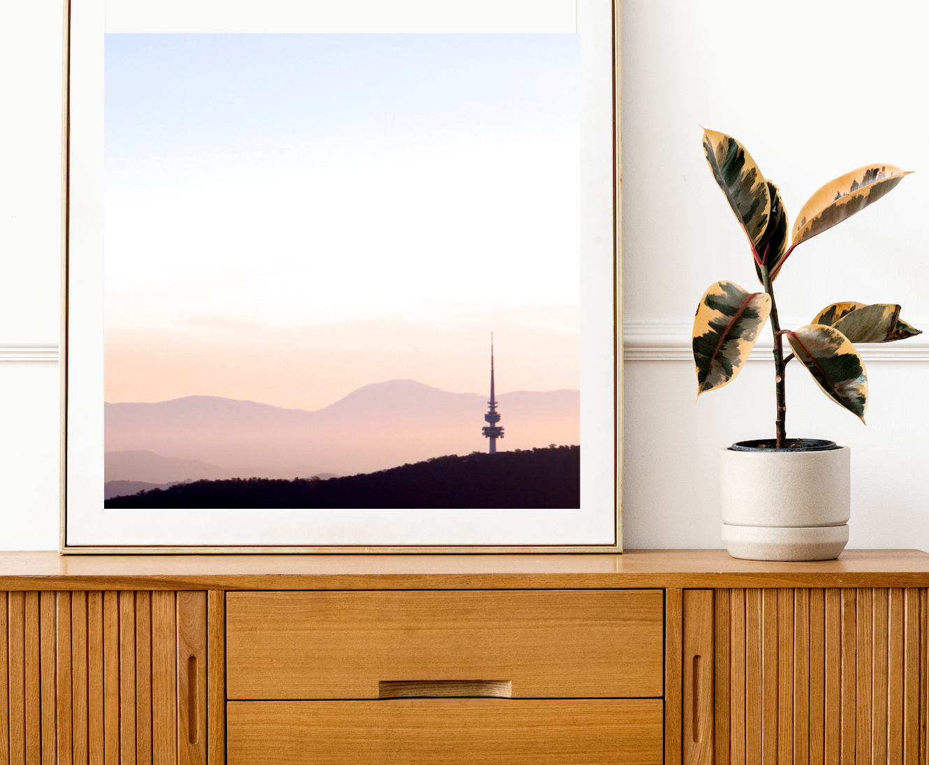 Black Mountain Dusk • Canberra Telstra Tower Square Photography Print