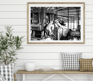 Merry Go Round • Canberra Carousel Black & White Photography Print Artwork