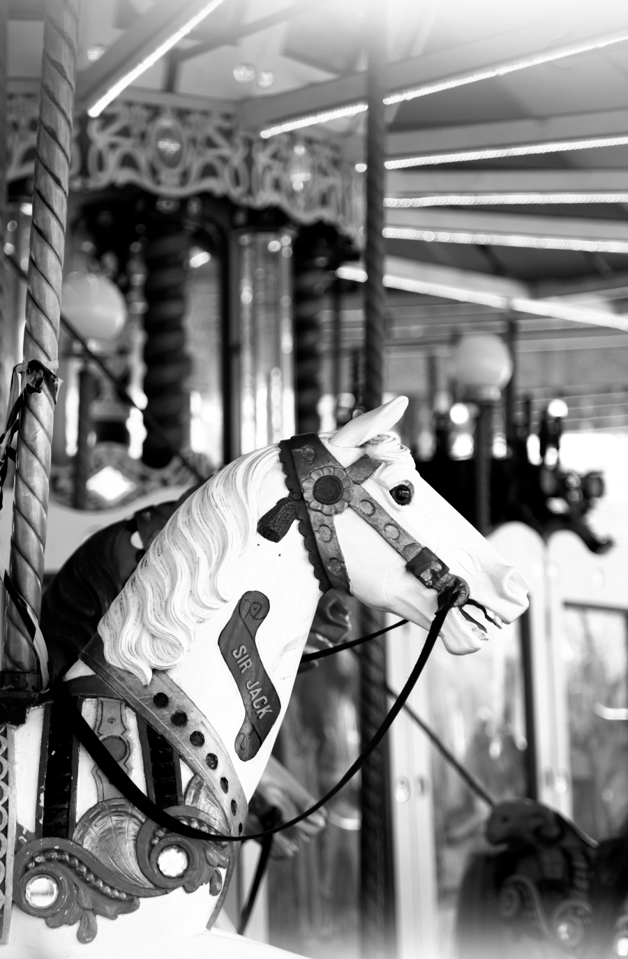 Merry Go Round • Canberra Carousel Black and White Photography Print Artwork