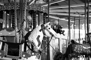 Merry Go Round • Canberra Carousel Black & White Photography Print Artwork