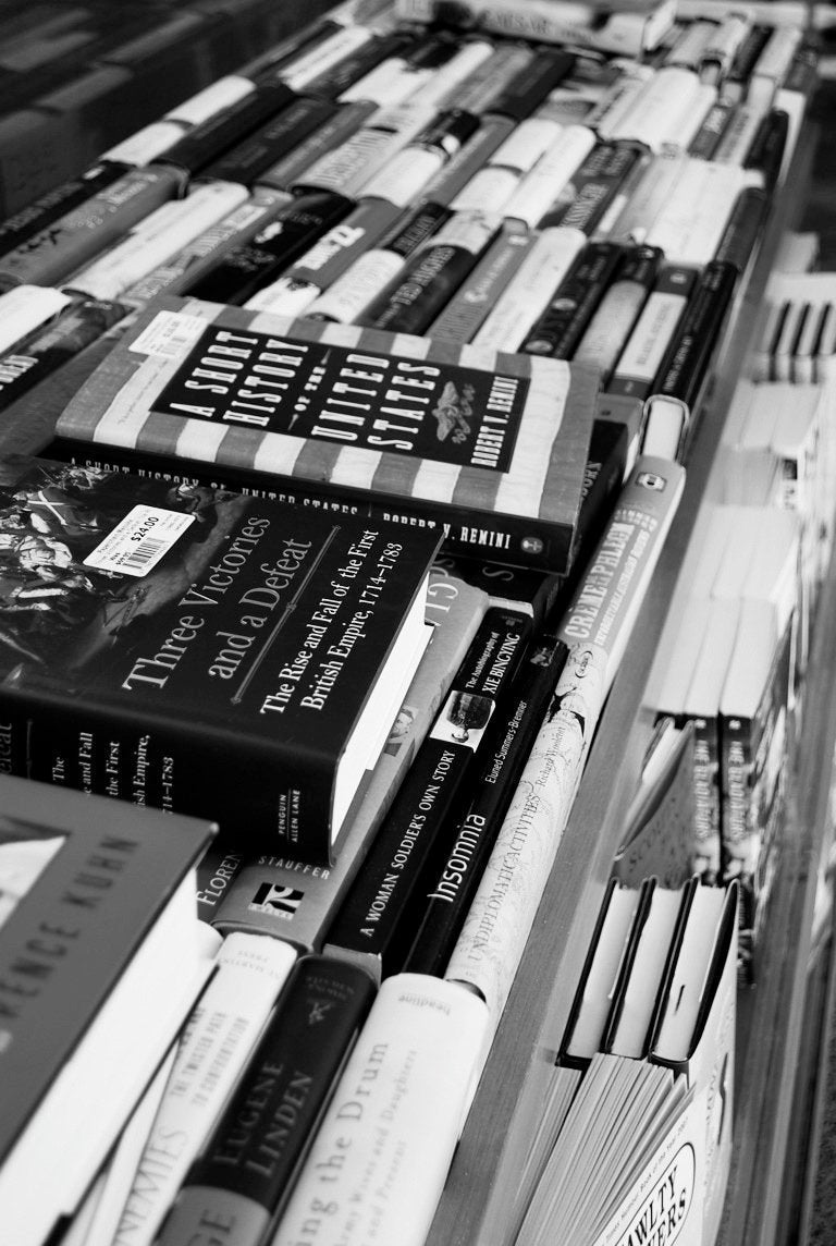 The Bookshop, 10pm • Black and White Book Store Photography Print