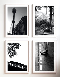 Meet Me At St James • Set of 4 Sydney of City Black & White Fine Art Photography Prints